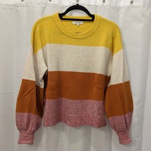 Madewell Striped Balloon Sleeve Sweater | XS